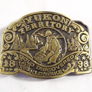Yukon Territory Collectible Belt Buckle, Gold Discovered 1898, Klondike Buckle